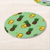 Pineappelpatroon Ronde Kartonnen Onderzetter (Gebogen)