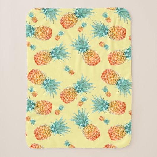 Pineappelpatroon Sherpa Deken (Voorkant)