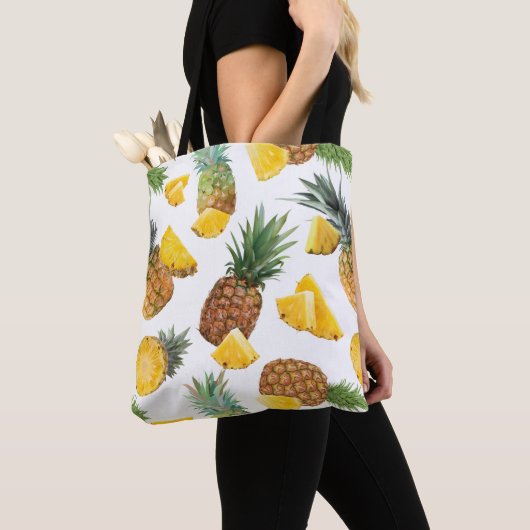 Pineappelpatroon Tote Bag (Dichtbij)