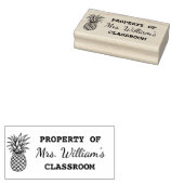Pineapple - Aangepaste leraar naam Boek Classroom Rubberstempel (Gestempeld)
