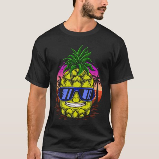 Pineapple Aloha Honolulu Tropical T-shirt (Voorkant)