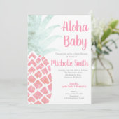 Pineapple Aloha Summer Tropical Fruit Baby shower Kaart (Staand voorkant)
