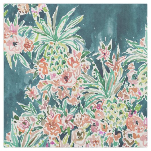 PINEAPPLE ARTIJ Lush Tropical Boho Floral Stof (Swatch)