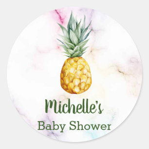 Pineapple Baby shower Favor Bedankt Ronde Sticker