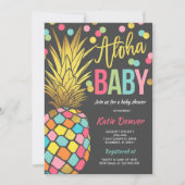 Pineapple Baby shower Invitation Tropical Shower Kaart (Voorkant)