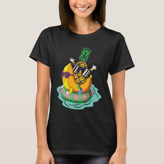 Pineapple Banana Chill Summer Vacation Relax Tropi T-shirt (Voorkant)