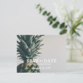 Pineapple Beach Bestemming Bruiloft Bewaar de datu Aankondigingskaart (Staand voorkant)
