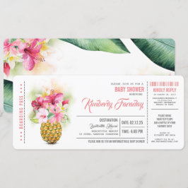 Pineapple Beach Boarding Pass Ticket Baby shower Kaart