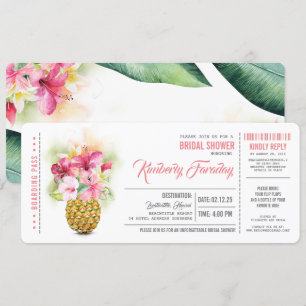 Pineapple Beach Boarding Pass Ticket Vrijgezellenf Kaart