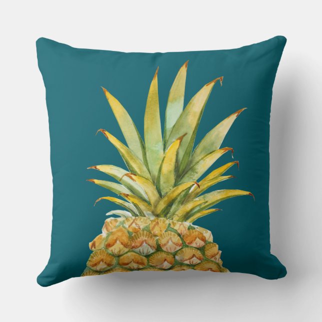 Pineapple Beach House Hunter Green Reversible Kussen (Achterkant)