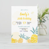 Pineapple Birthday invitaton Template bday invite  Kaart (Staand voorkant)