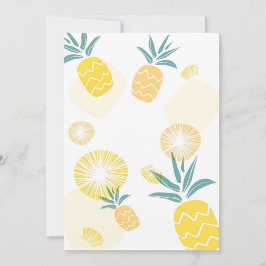 Pineapple Birthday invitaton Template bday invite  Kaart (Achterkant)