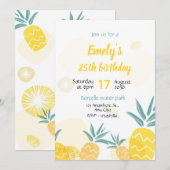 Pineapple Birthday invitaton Template bday invite  Kaart (Voorkant / Achterkant)