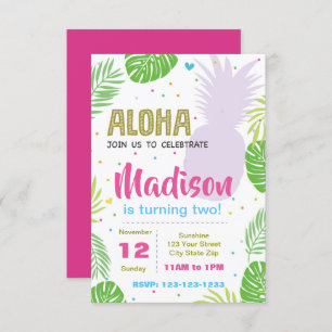 Pineapple Birthday Invite Kaart