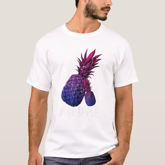 Pineapple Bisexual Pride T-shirt (Voorkant)