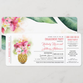 Pineapple Boarding Pass Ticket Verlovingsfeest Kaart