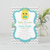 Pineapple Boy Baby Shower-uitvindingen Kaart (Staand voorkant)