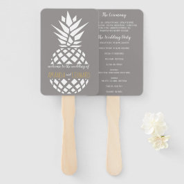 Pineapple bruiloft EDITABLE KLEUR programma fan Handwaaier