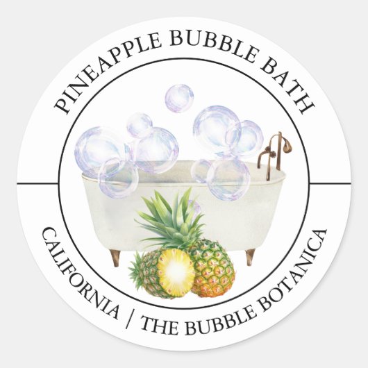 Pineapple Bubble Bath label (Voorkant)