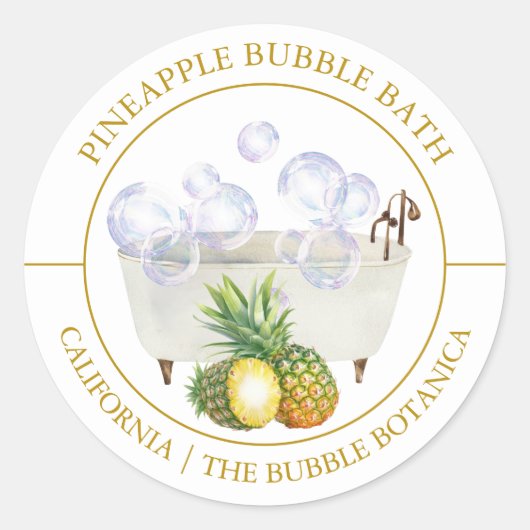Pineapple Bubble Bath label (Voorkant)