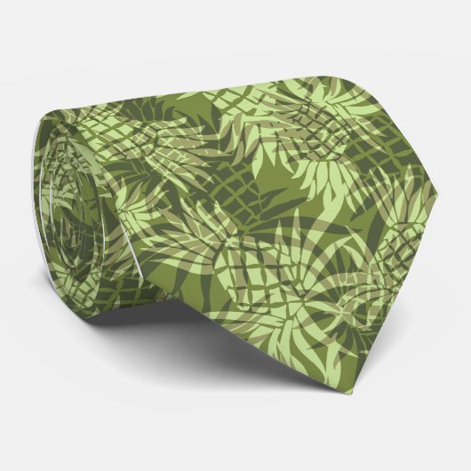 Pineapple Camo Hawaiian Necktie Stropdas (Opgerold)
