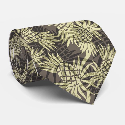 Pineapple Camo Hawaiian Necktie Stropdas (Opgerold)