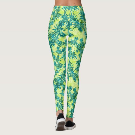 Pineapple Camo Hawaiian Tropisch Leggings (Achterkant)