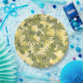 Pineapple Camo Hawaiian Tropisch Papieren Bordje (Feest)
