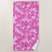 Pineapple Camo Hawaiian Tropisch - Roze Strandlaken (Voorkant)