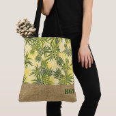 Pineapple Camo Monogram Hawaiian Beach Bag Tote Bag (Dichtbij)
