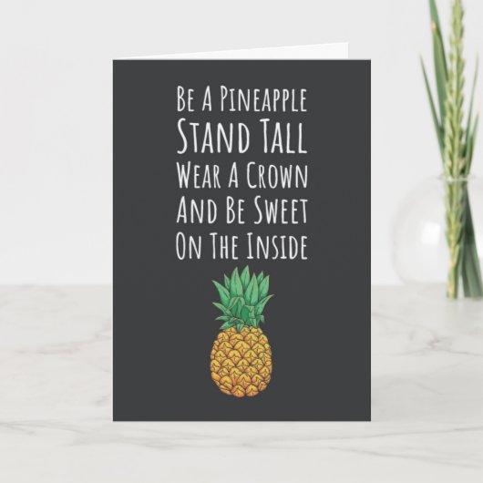 Pineapple Cards Exotic Fruit Tropical Fruity Kaart (Voorkant)