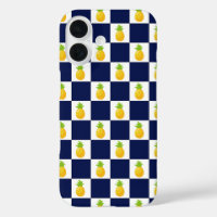 Pineapple Checkered iPhone 16 hoesje