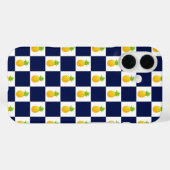 Pineapple Checkered iPhone 16 hoesje (Achterkant (horizontaal))