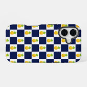 Pineapple Checkered iPhone Case 16 Hoesje (Achterkant horizontaal)