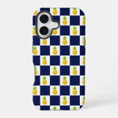 Pineapple Checkered iPhone Case 16 Hoesje (Achterkant)