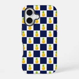 Pineapple Checkered iPhone Case 16 Hoesje