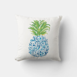 Pineapple Chinoiserie Blue White Preppy Kussen
