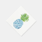 Pineapple Chinoiserie Blue White Preppy Servet (Hoek)