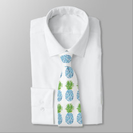 Pineapple Chinoiserie Blue White Preppy Stropdas