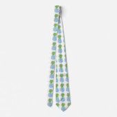 Pineapple Chinoiserie Blue White Preppy Stropdas (Achterkant)