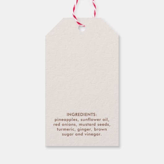 Pineapple chutney zelfgemaakte conserven cadeaulabel (Achterkant)
