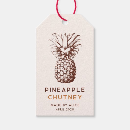 Pineapple chutney zelfgemaakte conserven cadeaulabel (Voorkant)
