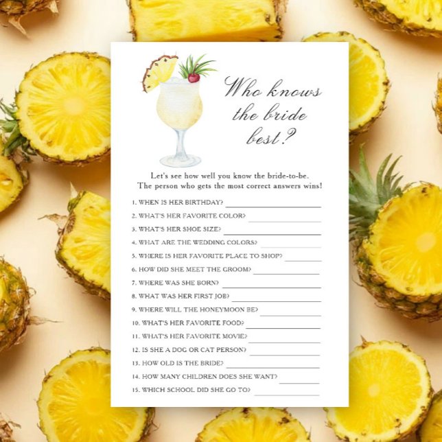 Pineapple Cocktail Bridal shower - Bride the best (Creator heeft geüpload)
