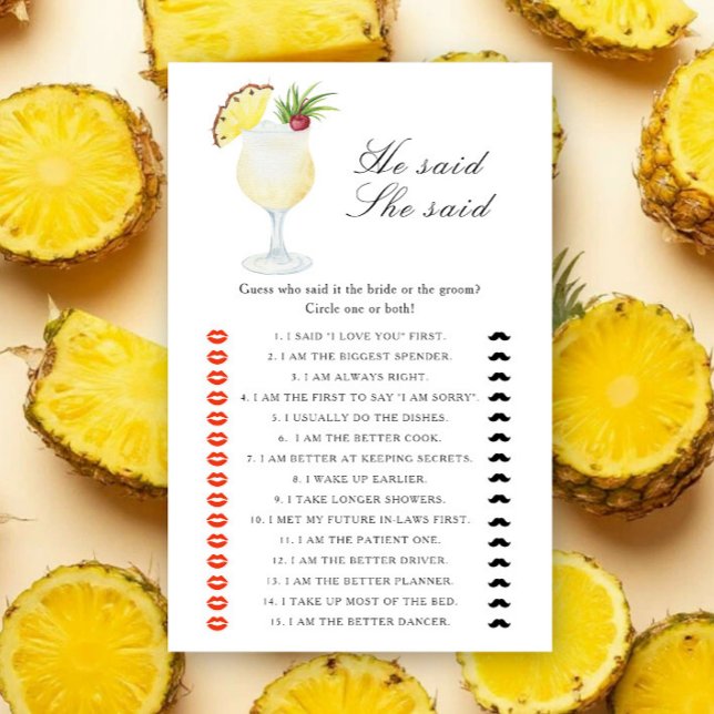 Pineapple Cocktail He said she said bridal shower (Creator heeft geüpload)