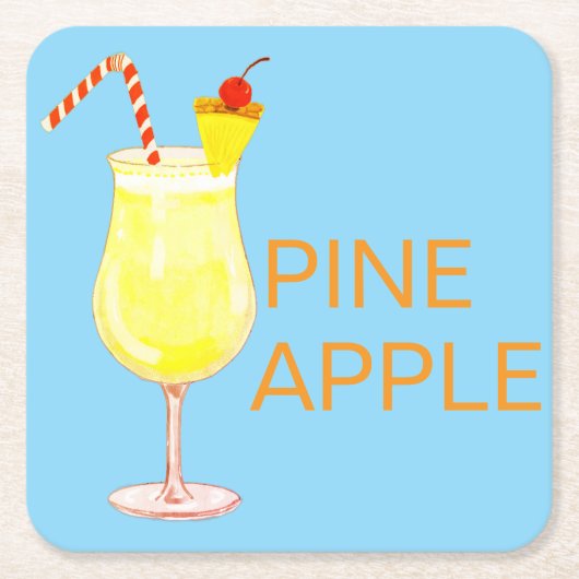 Pineapple cocktail kartonnen onderzetters (Voorkant)