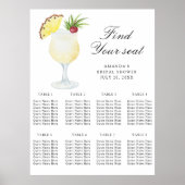 Pineapple Cocktail Wedding seating chart Poster (Voorkant)