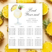 Pineapple Cocktail Wedding seating chart Poster