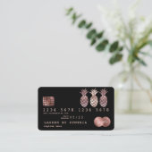 Pineapple Credit Kaart Styled Dripping Gold Visitekaartje (Staand voorkant)