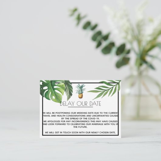 Pineapple Delight Tropisch Loof Vertraag De Datum Informatiekaartje (Staand voorkant)