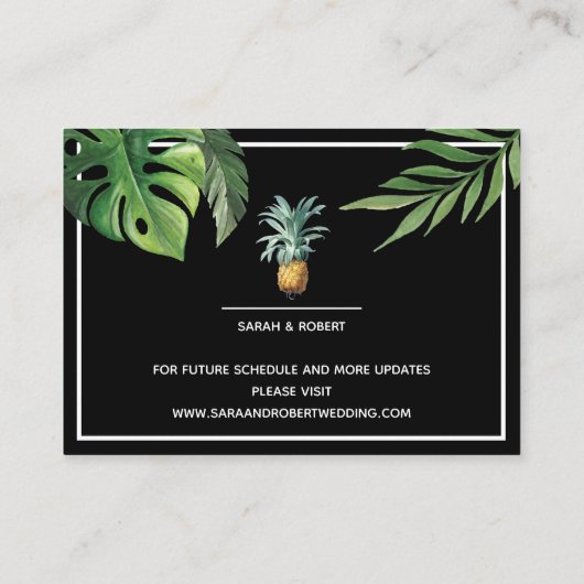 Pineapple Delight Tropisch Loof Vertraag De Datum Informatiekaartje (Achterkant)